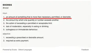 Definition of "excess"